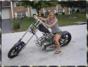 woman on a chopper