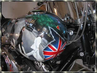 custom beatles paint job motorcycle shipping