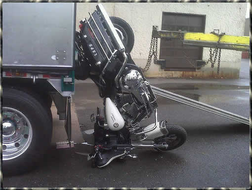Motorcycle transport damage