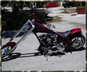 red custom chopper